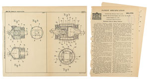 Lot #2081 Ferdinand Porsche Universal Motor Vehicle Joint Patent Lithograph and Specification Document - Image 1