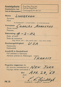 Lot #2146 Charles Lindbergh Document Signed