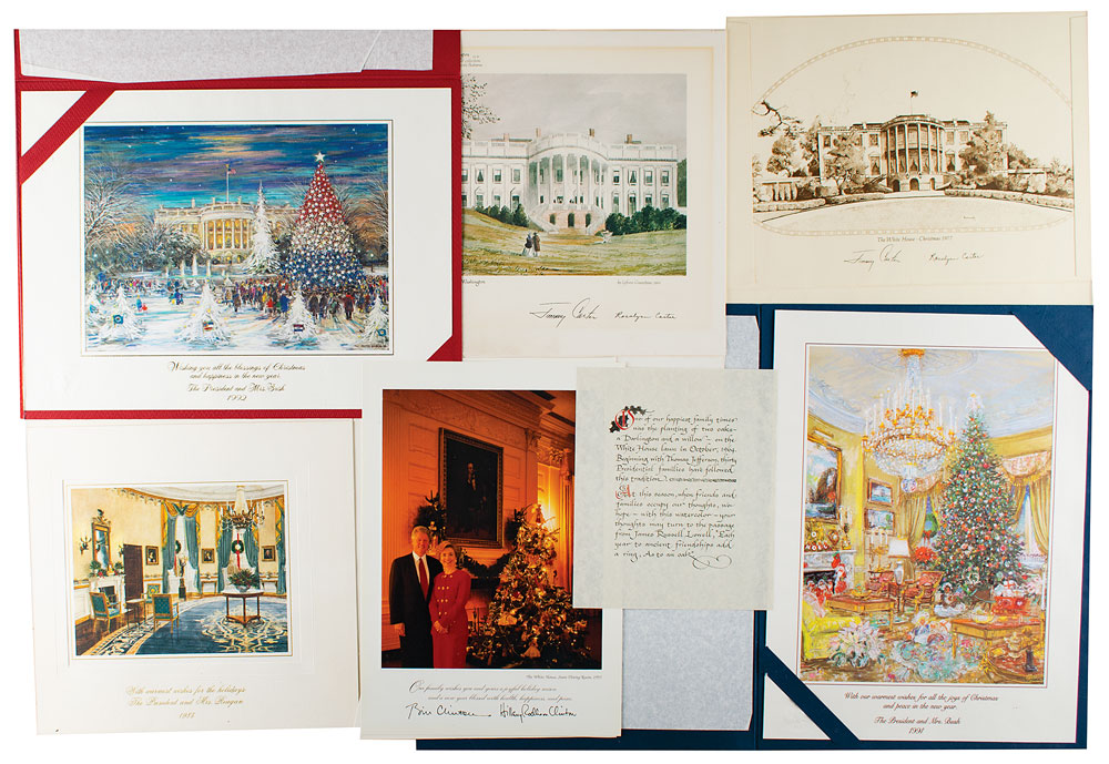 Lot #112  Presidential Oversized Christmas Cards