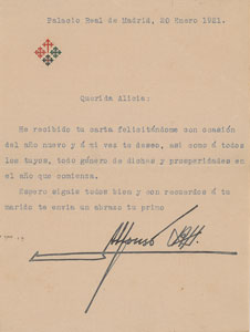 Lot #299  King Alfonso XIII