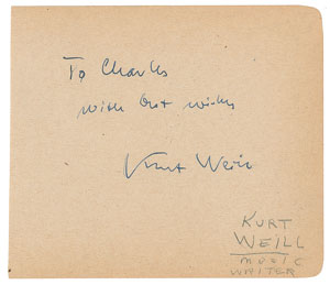 Lot #924 Kurt Weill - Image 1