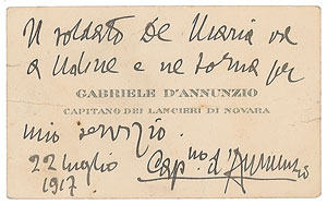 Lot #708 Gabriele D'Annunzio - Image 1