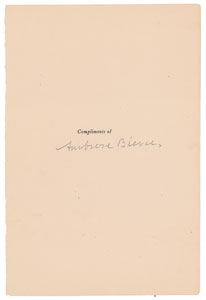 Lot #697 Ambrose Bierce - Image 1