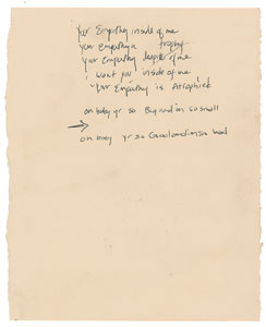 Lot #1041  Nirvana: Courtney Love Handwritten Song Lyrics - Image 3
