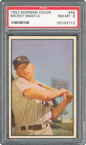 Lot #4004  1953 Bowman Color #59 Mickey Mantle -