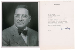 Lot #4090 Branch Rickey Signed Photograph and Typed Letter Signed - Image 1