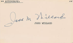 Lot #4191 Jess Willard Signature - Image 1
