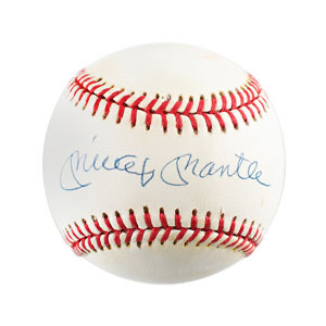 Lot #4070 Mickey Mantle Signed Baseball - Image 1