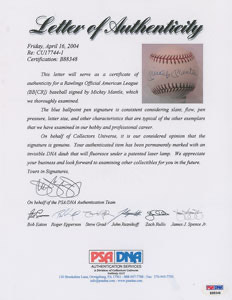 Lot #4070 Mickey Mantle Signed Baseball - Image 2