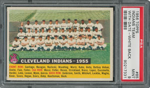 Lot #4237  1956 Topps #85 Indians Team (Dated) -