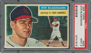 Lot #4244  1956 Topps #309 Don Blasingame - PSA MINT 9 - None Higher! - Image 1