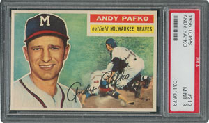 Lot #4245  1956 Topps #312 Andy Pafko - PSA MINT 9