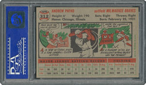 Lot #4245  1956 Topps #312 Andy Pafko - PSA MINT 9 - three Higher! - Image 2