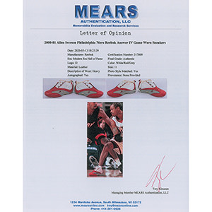 Lot #4172 Allen Iverson Game-Worn Answer IV Sneakers - Image 10