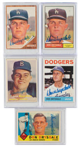 Lot #4048 Don Drysdale Group of (5) Signed Baseball Cards - Image 1