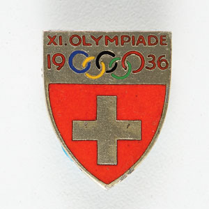 Lot #4247  Berlin 1936 Summer Olympics Swiss National Olympic Committee Badge - Image 1