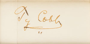Lot #4033 Ty Cobb Signature - Image 2
