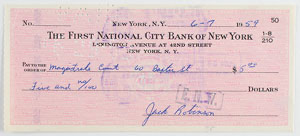 Lot #4092 Jackie Robinson Signed Check - Image 1