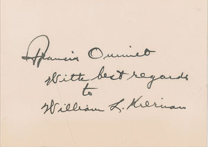 Lot #4197 Francis Ouimet Signature - Image 1