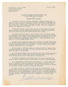 Lot #4120 Ted Williams Document Signed - Image 1