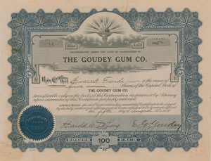 Lot #4057 Enos Goudey and Harold DeLong Signed Stock Certificate - Image 1