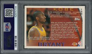 Lot #4168  1996 Topps #138 Kobe Bryant Rookie - PSA GEM MT 10 - Image 2