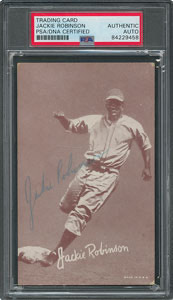 Lot #4093 Jackie Robinson Signed Exhibit Card