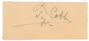 Lot #4036 Ty Cobb Signature