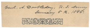 Lot #4047 Abner Doubleday Signature