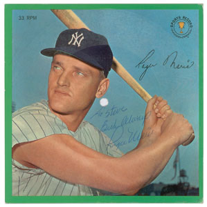 Lot #4072 Roger Maris Signed 33 RPM Record Sleeve