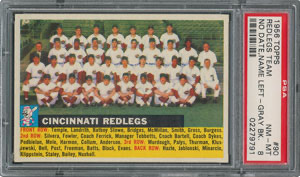 Lot #4012  1956 Topps #90 Redlegs Team (Name Left) (Gray Back) - PSA NM-MT 8 - Image 1
