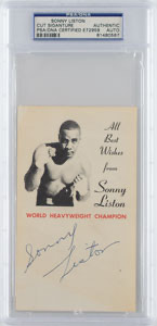 Lot #4187 Sonny Liston Signed Promo Card - Image 1