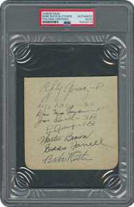 Lot #4105 Babe Ruth, Lou Gehrig, and 1932 NY