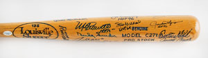 Lot #4020  Baseball Hall of Famers (21) Signed Baseball Bat - Image 6