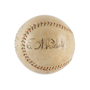 Lot #4099 Babe Ruth and Lou Gehrig Signed Baseball - Image 4