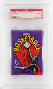 Lot #4141  1972 Topps Basketball Wax Pack PSA MINT 9 - Image 1