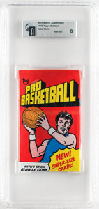 Lot #4147  1976 Topps Basketball Wax Pack GAI NM-MT 8 - Image 1