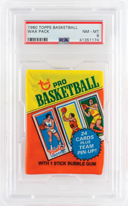 Lot #4153  1980 Topps Basketball Wax Pack PSA NM-MT 8 - Image 1