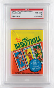 Lot #4154  1980 Topps Basketball Wax Pack PSA NM-MT 8 - Image 1