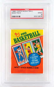 Lot #4152  1980 Topps Basketball Wax Pack PSA MINT 9 - Image 1