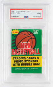 Lot #4164  1987 Fleer Basketball Wax Pack PSA MINT