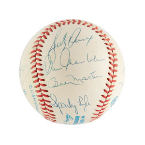 Lot #4083  NY Yankees Greats Signed Baseball - Image 4