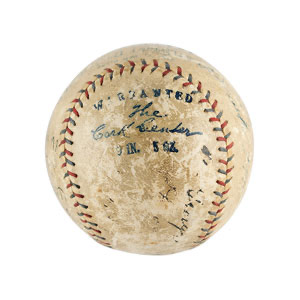Lot #4107 Babe Ruth, Walter Johnson, and Connie Mack Signed Baseball - Image 2