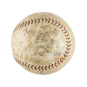 Lot #4107 Babe Ruth, Walter Johnson, and Connie Mack Signed Baseball - Image 3