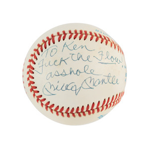 Lot #4303 Mickey Mantle Signed Baseball - Image 1