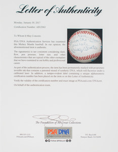 Lot #4303 Mickey Mantle Signed Baseball - Image 2