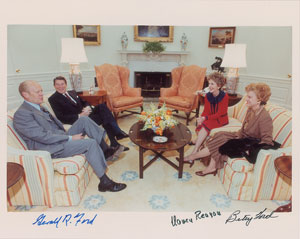 Lot #126 Gerald and Betty Ford and Nancy Reagan - Image 1