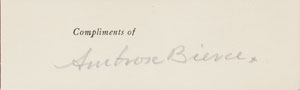 Lot #645 Ambrose Bierce - Image 2