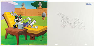 Lot #625 Bugs Bunny limited edition cel and drawing entitled Hollywood Hare - Image 1