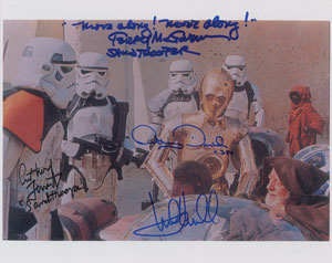 Lot #1185  Star Wars: Hamill, Daniels, and Sandtroopers - Image 1